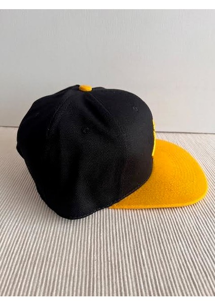 Ny Nakışlı Arkasından Ayarlanabilir Unisex Sarı-Siyah Renk Hip Hop Şapka