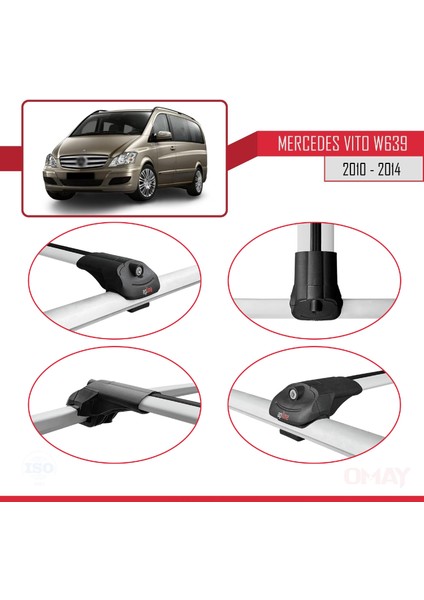 Mercedes Vito (W639) 2010-2014 Arası ile Uyumlu Ace-1 Ara Atkı Tavan Barı Gri 3 Adet fırsatları