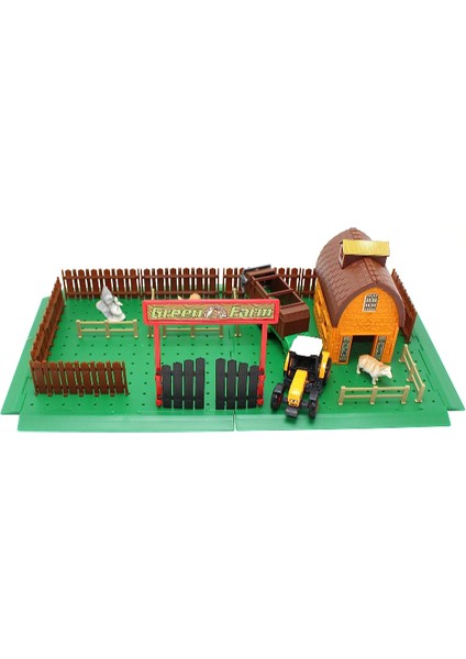 Römorklu Traktörlü - Ahırlı - Etrafı Çitle Çevrili - 3 Hayvan Figürlü Çiftlik Seti S00019419 fiyatları