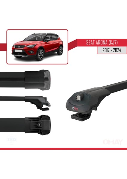Seat Arona (Kj7) 2017 ve Sonrası ile Uyumlu Ace-1 Ara Atkı Tavan Barı Siyah 3 Adet modelleri