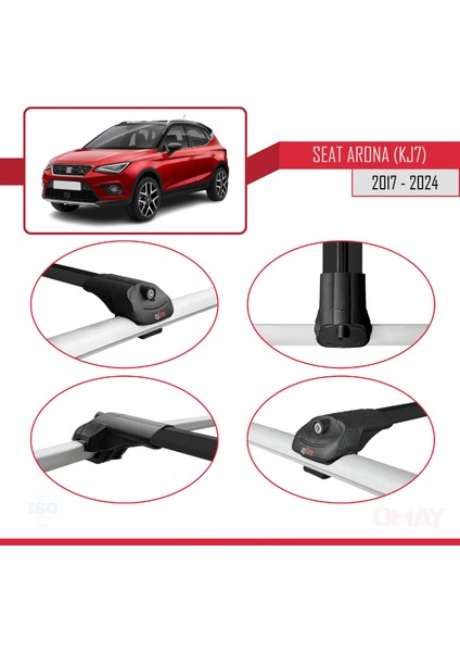 Seat Arona (Kj7) 2017 ve Sonrası ile Uyumlu Ace-1 Ara Atkı Tavan Barı Siyah 3 Adet fırsatları