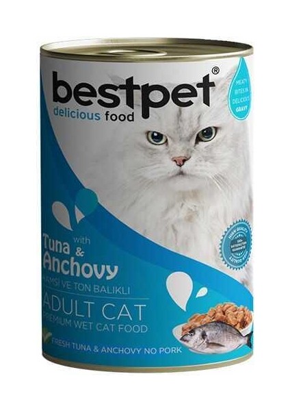 Ton Balıklı ve Hamsili Gravy Yetişkin Kedi Konservesi 400 gr