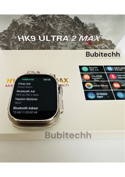 Hk9 Ultra2 Max 49MM Akıllı Saat Anroid ve Ios Uyumlu