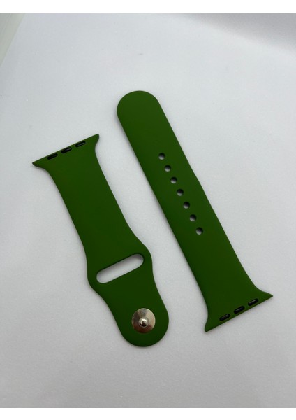 Apple Watch Uyumlu 42-44-45-49 mm Yeşil Silikon Kordon