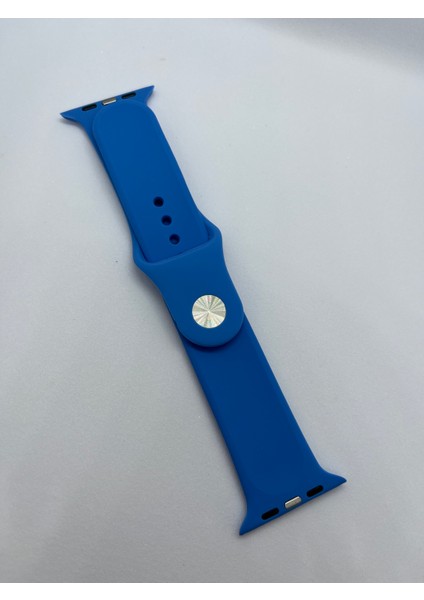 The Monka Apple Watch Uyumlu 42-44-45-49 mm Mavi Silikon Kordon