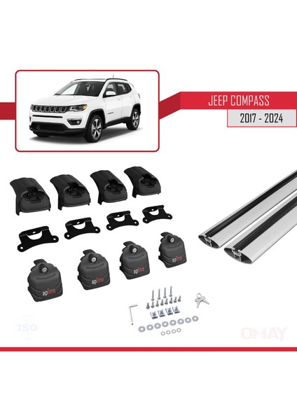 Jeep Compass 2017 ve Sonrası ile Uyumlu Ace-2 Ara Atkı Tavan Barı Gri 2 Adet fırsatları