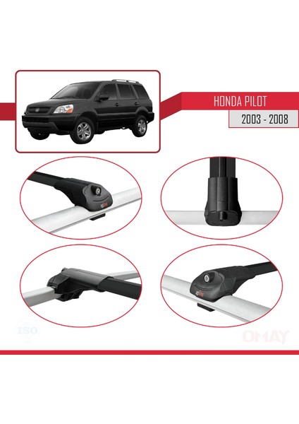 Honda Pilot 2003-2008 Arası ile Uyumlu Ace-1 Ara Atkı Tavan Barı Siyah 3 Adet fırsatları