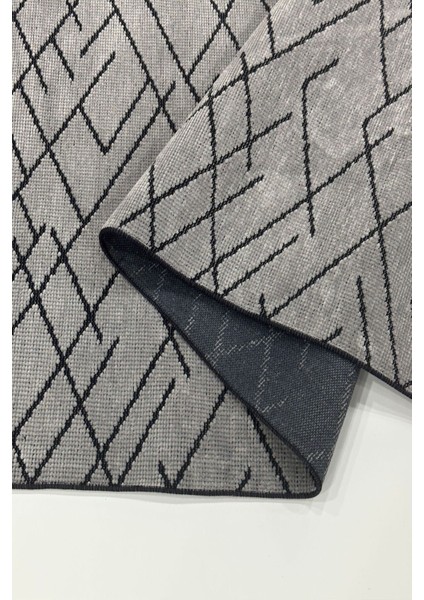 Zikzak Saçaklı Dokuma Şönil Kaymaz Taban Pamuk Yıkanabilir Gri Salon Halısı Yolluk Mutfak Halısı Kilim fırsatları