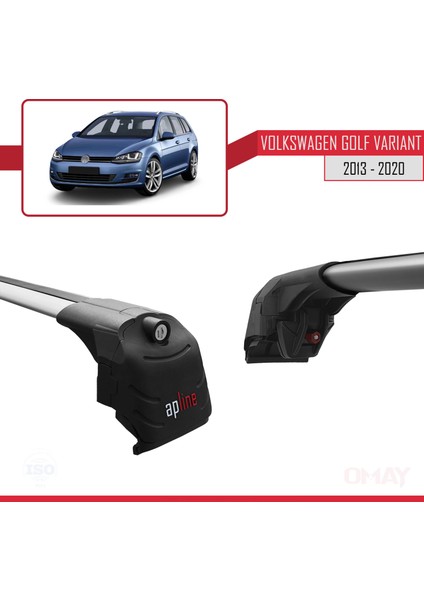 Volkswagen Golf Varıant (Mk7-5g) 2013-2020 Arası ile Uyumlu Ace-2 Ara Atkı Tavan Barı Gri 2 Adet modelleri