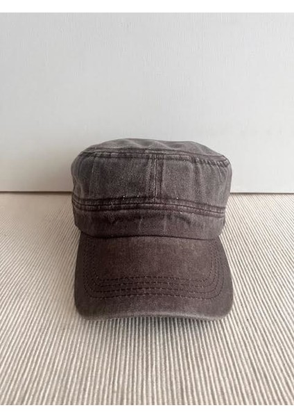 Fidel Castro Model Yıkamalı Arkasından Ayarlanabilir Unisex Kahverengi Şapka