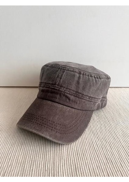 Fidel Castro Model Yıkamalı Arkasından Ayarlanabilir Unisex Kahverengi Şapka