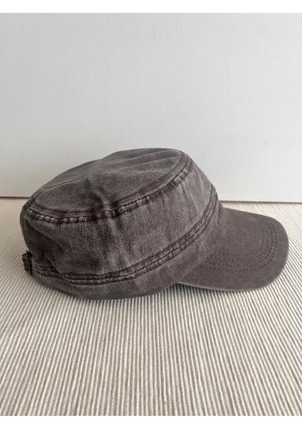 Fidel Castro Model Yıkamalı Arkasından Ayarlanabilir Unisex Kahverengi Şapka