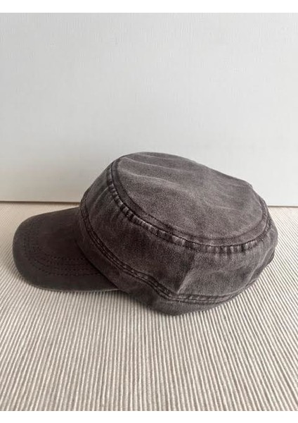 Fidel Castro Model Yıkamalı Arkasından Ayarlanabilir Unisex Kahverengi Şapka