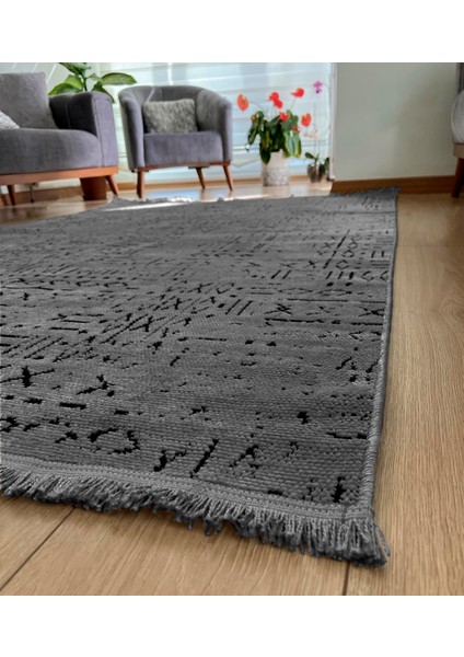 Iskandinav Dokuma Şönil Kaymaz Taban Pamuk Yıkanabilir Antrasit Salon Halısı Yolluk Mutfak Halısı Kilim fiyatları