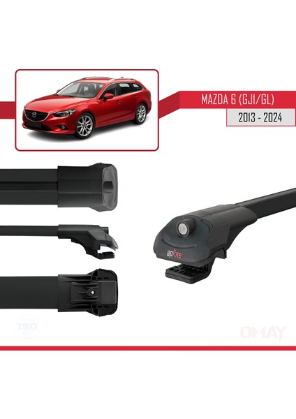 Mazda 6 (Gj1/gl) 2013 ve Sonrası ile Uyumlu Ace-1 Ara Atkı Tavan Barı Siyah 3 Adet modelleri