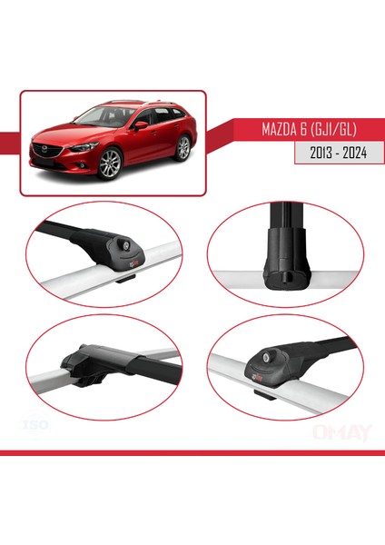 Mazda 6 (Gj1/gl) 2013 ve Sonrası ile Uyumlu Ace-1 Ara Atkı Tavan Barı Siyah 3 Adet fırsatları