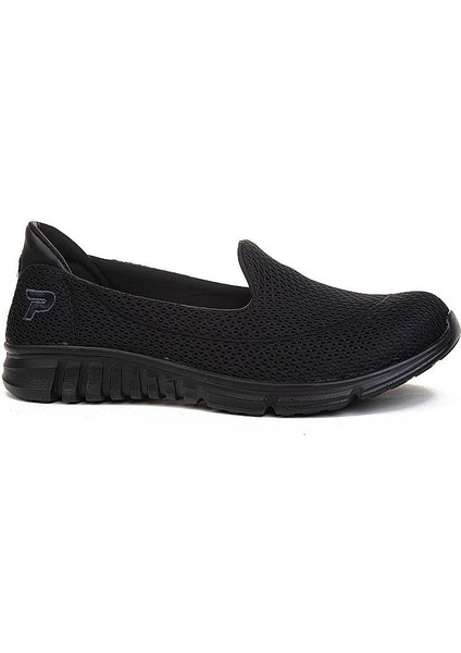 Perormance 03 Kadın Günlük Keten Comfort Ayakkabı Siyah