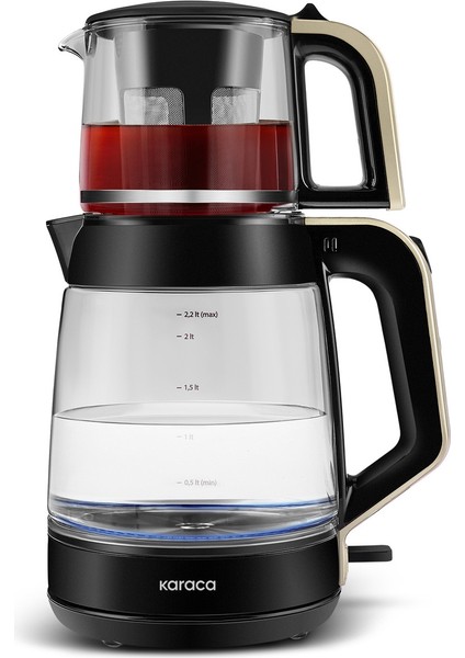 2 In1 3,1 Lt Cam Çay ve Su Isıtıcı Makinesi Space Gray 1900W fırsatları