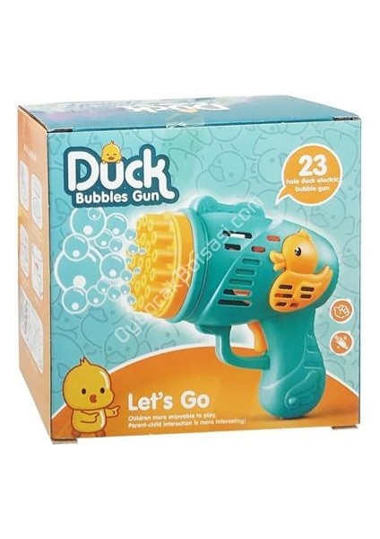 Duck Çok Delikli Pilli Köpük Atan Tabanca Oyuncağı 23 Delikli Bubble Gun
