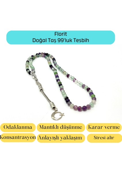 Yıldız Doğal Taş Sertifikalı Florit 6mm 99LUK Doğal Taş Tesbih