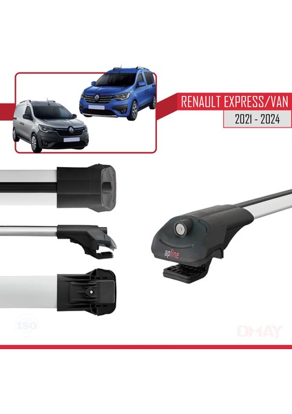 Renault Express 2021 ve Sonrası ile Uyumlu Ace-1 Ara Atkı Tavan Barı Gri 4 Adet modelleri
