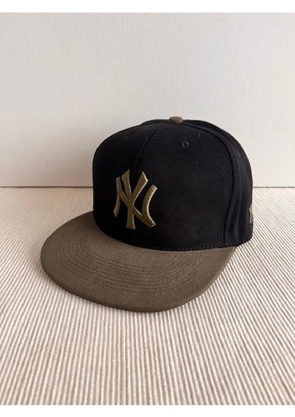 Ny Nakışlı Arkasından Ayarlanabilir Unisex Haki-Siyah Renk Hip Hop Şapka