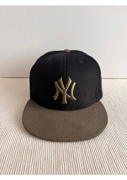 Ny Nakışlı Arkasından Ayarlanabilir Unisex Haki-Siyah Renk Hip Hop Şapka