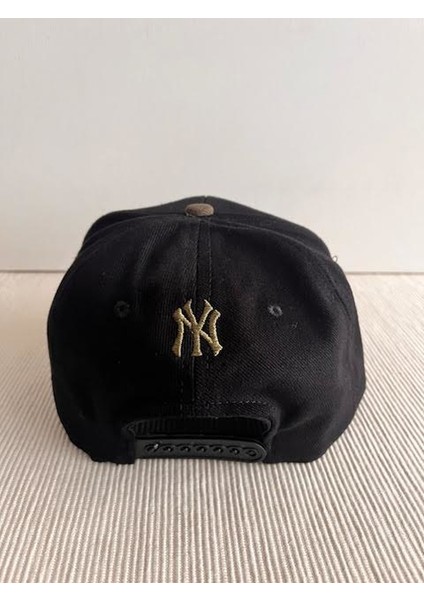 Ny Nakışlı Arkasından Ayarlanabilir Unisex Haki-Siyah Renk Hip Hop Şapka