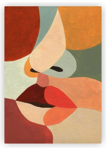 Bir Ya Da Iki Insan Yüzü Soyut Ahşap Poster 20X29 cm