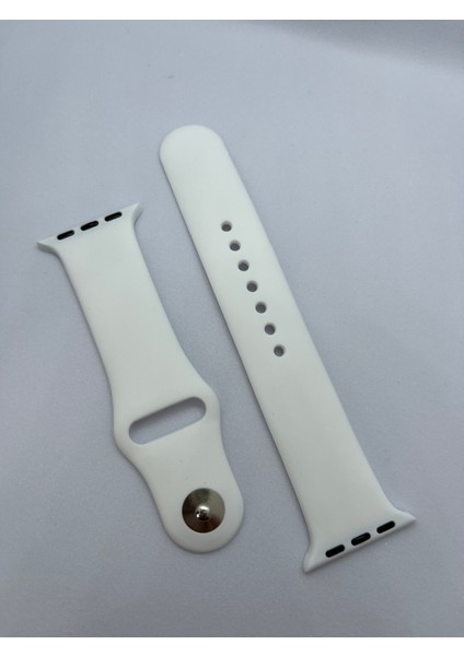 Apple Watch Uyumlu 38-40-41 mm Beyaz Silikon Kordon