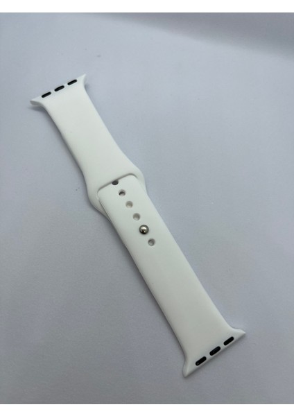 Apple Watch Uyumlu 38-40-41 mm Beyaz Silikon Kordon