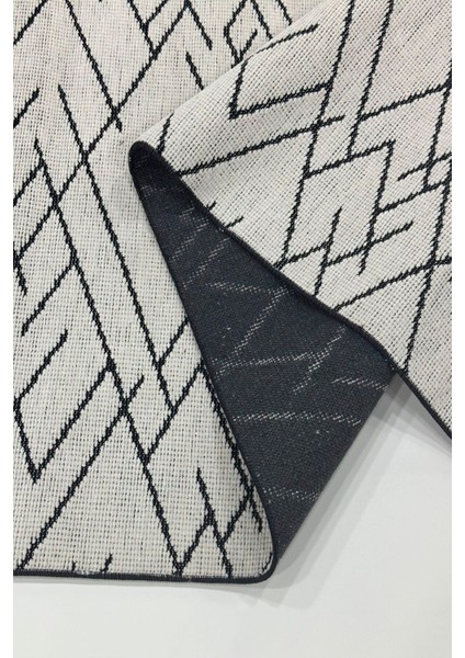 Zikzak Saçaklı Dokuma Şönil Kaymaz Taban Pamuk Yıkanabilir Gri Salon Halısı Yolluk Mutfak Halısı Kilim fırsatları