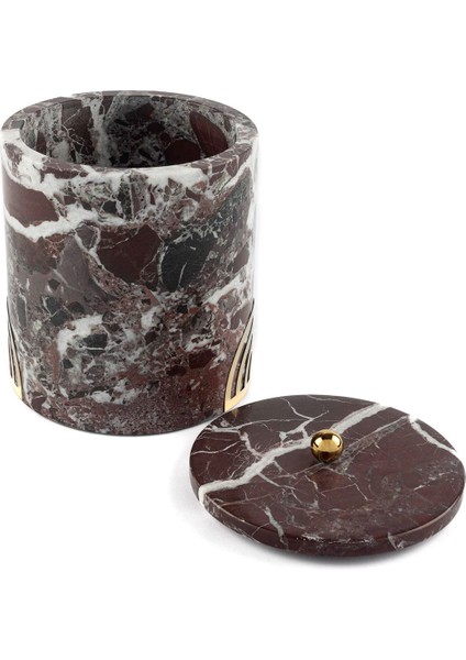 Gold Demir Büyük Bordo Mermer Kavanoz 13X13X16CM fiyatları