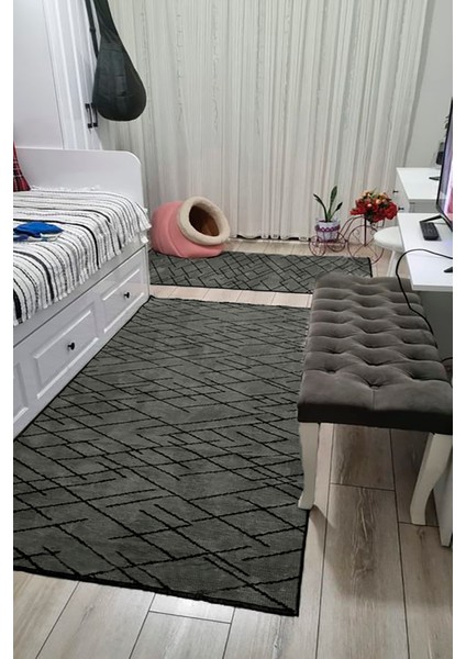 Zikzak Saçaklı Dokuma Şönil Kaymaz Taban Pamuk Yıkanabilir Haki Salon Halısı Yolluk Mutfak Halısı Kilim fiyatları