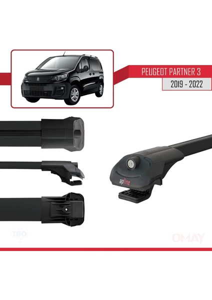 Peugeot Partner 2019-2022 Arası ile Uyumlu Ace-1 Ara Atkı Tavan Barı Siyah 4 Adet modelleri