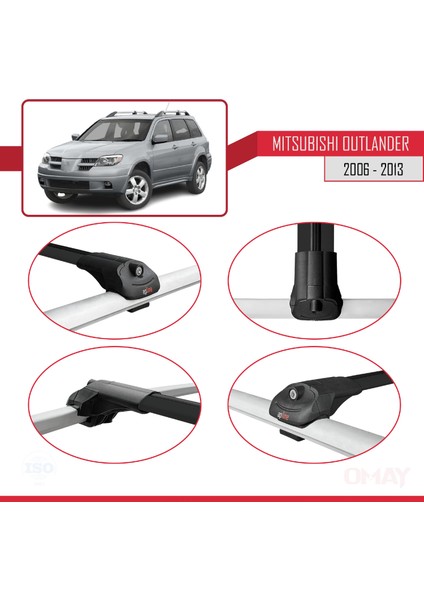 Mitsubishi Outlander 2006-2013 Arası ile Uyumlu Ace-1 Ara Atkı Tavan Barı Siyah 3 Adet fırsatları