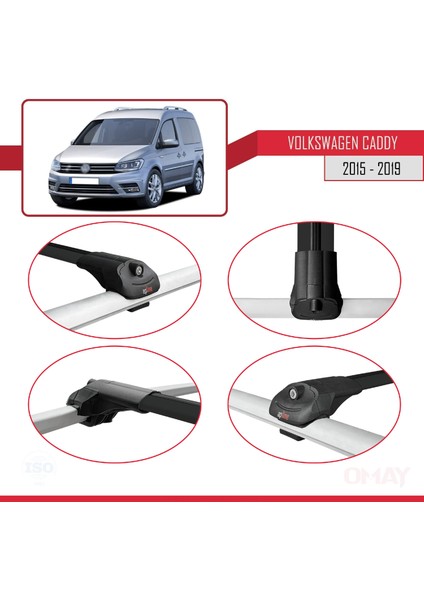 Volkswagen Caddy 2015-2019 Arası ile Uyumlu Ace-1 Ara Atkı Tavan Barı Siyah 4 Adet fırsatları