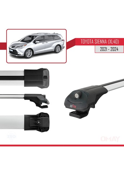 Toyota Sienna (XL40) 2021 ve Sonrası ile Uyumlu Ace-1 Ara Atkı Tavan Barı Gri 3 Adet modelleri