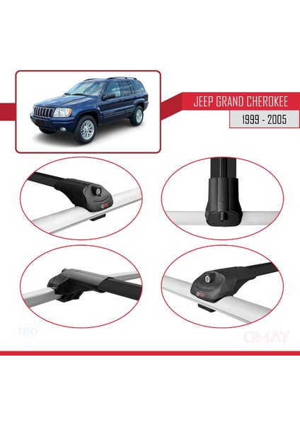 Jeep Grand Cherokee 1999-2005 Arası ile Uyumlu Ace-1 Ara Atkı Tavan Barı Siyah 3 Adet fırsatları