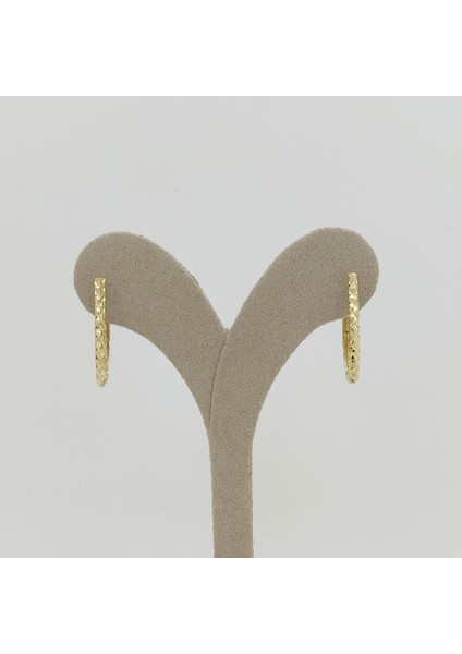 Dokulu Oval Halka Küpe – KP00763