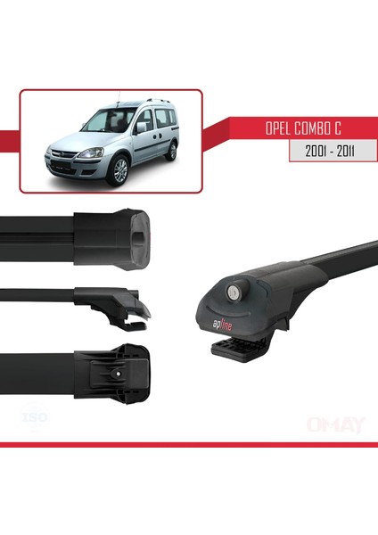 Opel Combo (C) 2001-2011 Arası ile Uyumlu Ace-1 Ara Atkı Tavan Barı Siyah 4 Adet modelleri