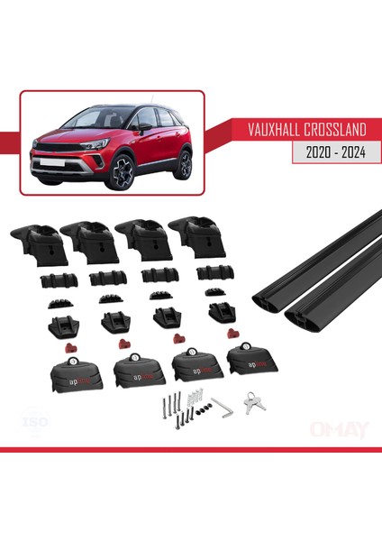 Vauxhall Crossland 2020 ve Sonrası ile Uyumlu Ace-2 Ara Atkı Tavan Barı Siyah 2 Adet indirimleri