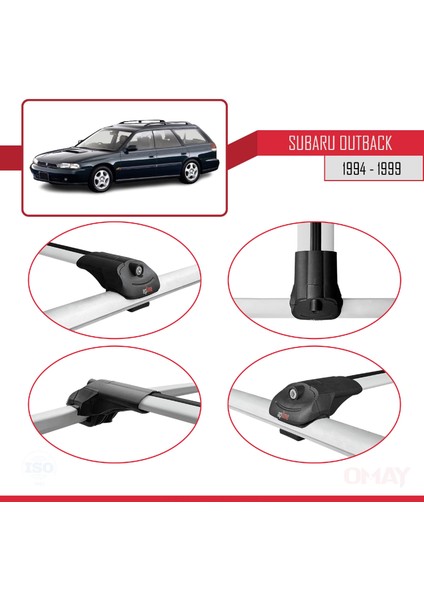 Subaru Outback 1994-1999 Arası ile Uyumlu Ace-1 Ara Atkı Tavan Barı Gri 3 Adet fırsatları