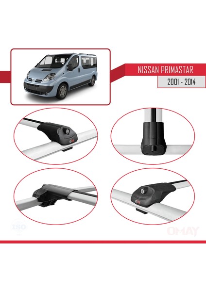 Nissan Primastar 2001-2014 Arası ile Uyumlu Ace-1 Ara Atkı Tavan Barı Gri 3 Adet fırsatları