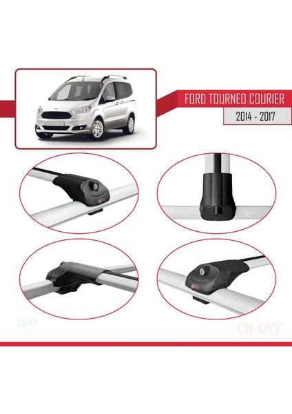 Ford Tourneo Courier 2014-2017 Arası ile Uyumlu Ace-1 Ara Atkı Tavan Barı Gri 3 Adet fırsatları