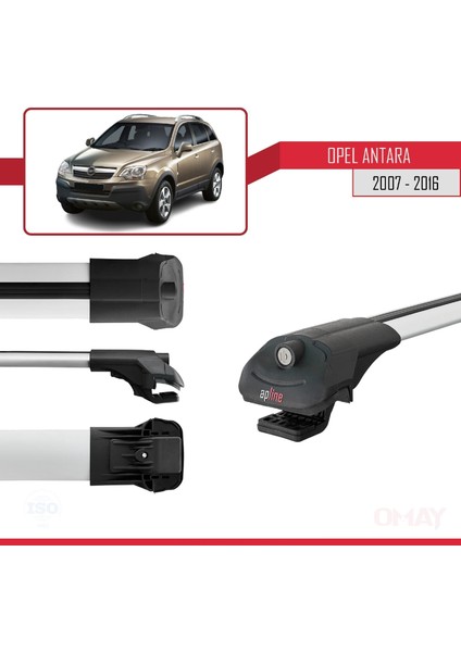Opel Antara 2007-2016 Arası ile Uyumlu Ace-1 Ara Atkı Tavan Barı Gri 3 Adet modelleri