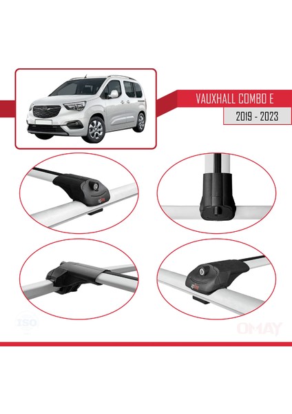 Vauxhall Combo E 2019-2023 Arası ile Uyumlu Ace-1 Ara Atkı Tavan Barı Gri 3 Adet fırsatları