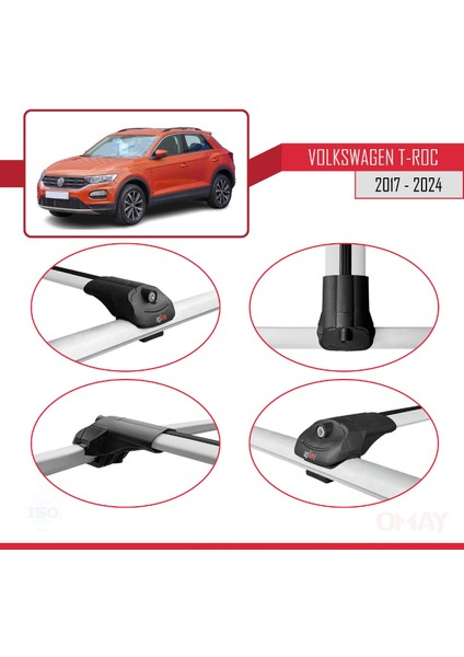 Volkswagen T-Roc 2017 ve Sonrası ile Uyumlu Ace-1 Ara Atkı Tavan Barı Gri 3 Adet fırsatları