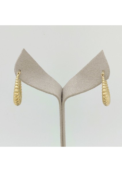 Işlemeli Oval Halka Küpe - KP00521