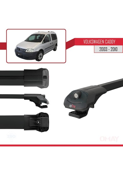 Volkswagen Caddy 2003-2010 Arası ile Uyumlu Ace-1 Ara Atkı Tavan Barı Siyah 4 Adet modelleri